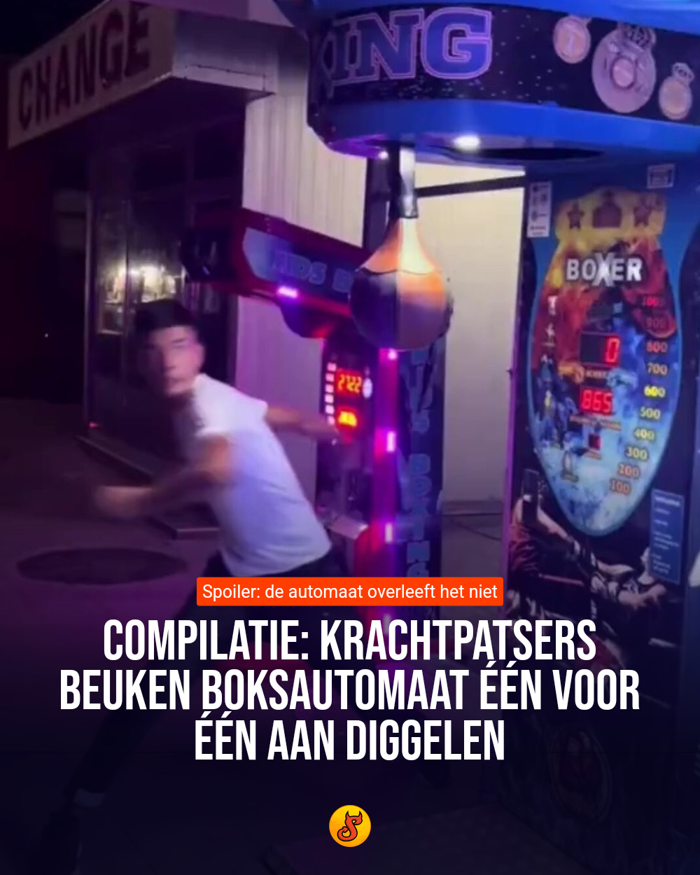 Compilatie: Krachtpatsers beuken boksautomaat één voor één aan diggelen