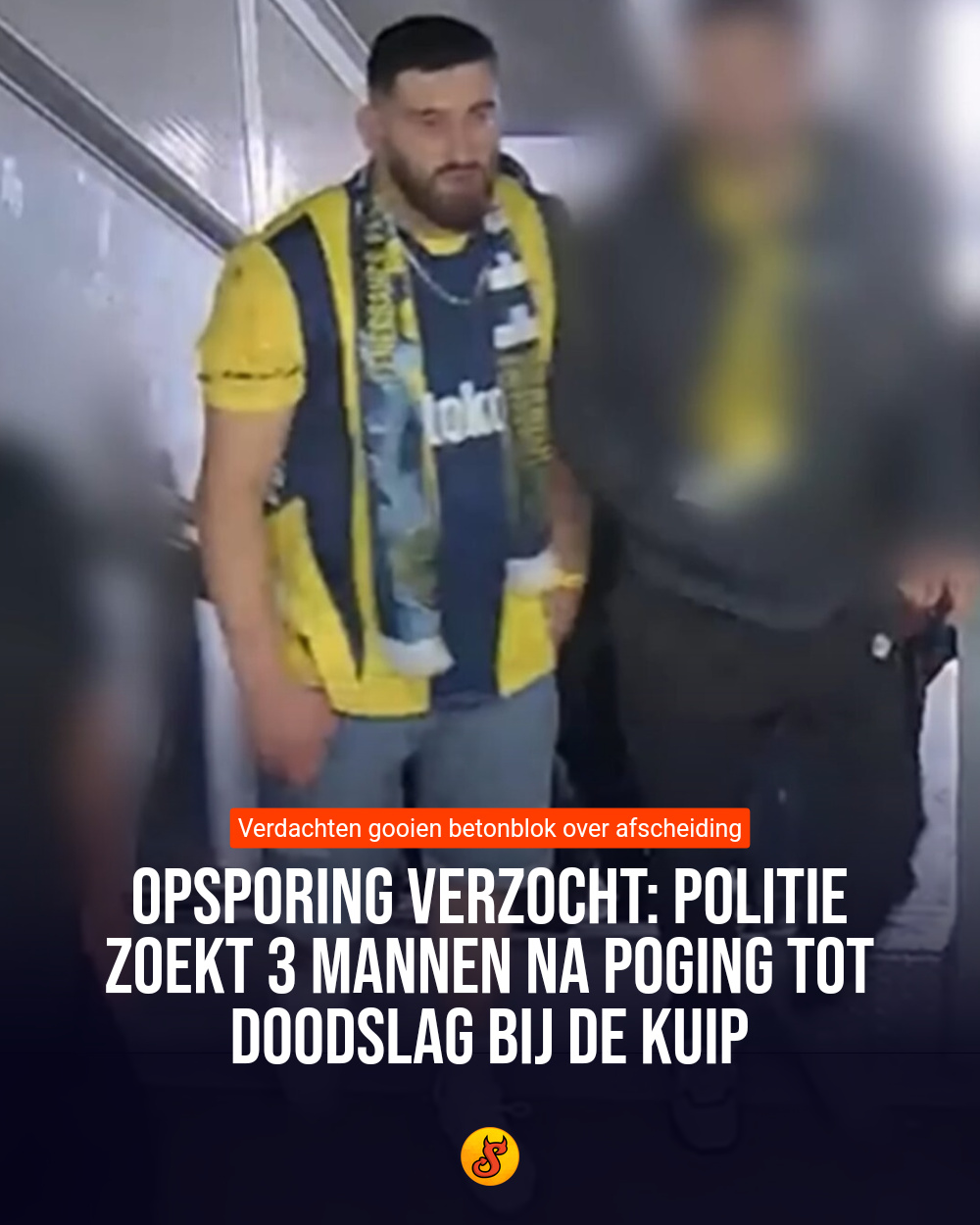 Opsporing verzocht: Politie zoekt 3 mannen na poging tot doodslag bij De Kuip