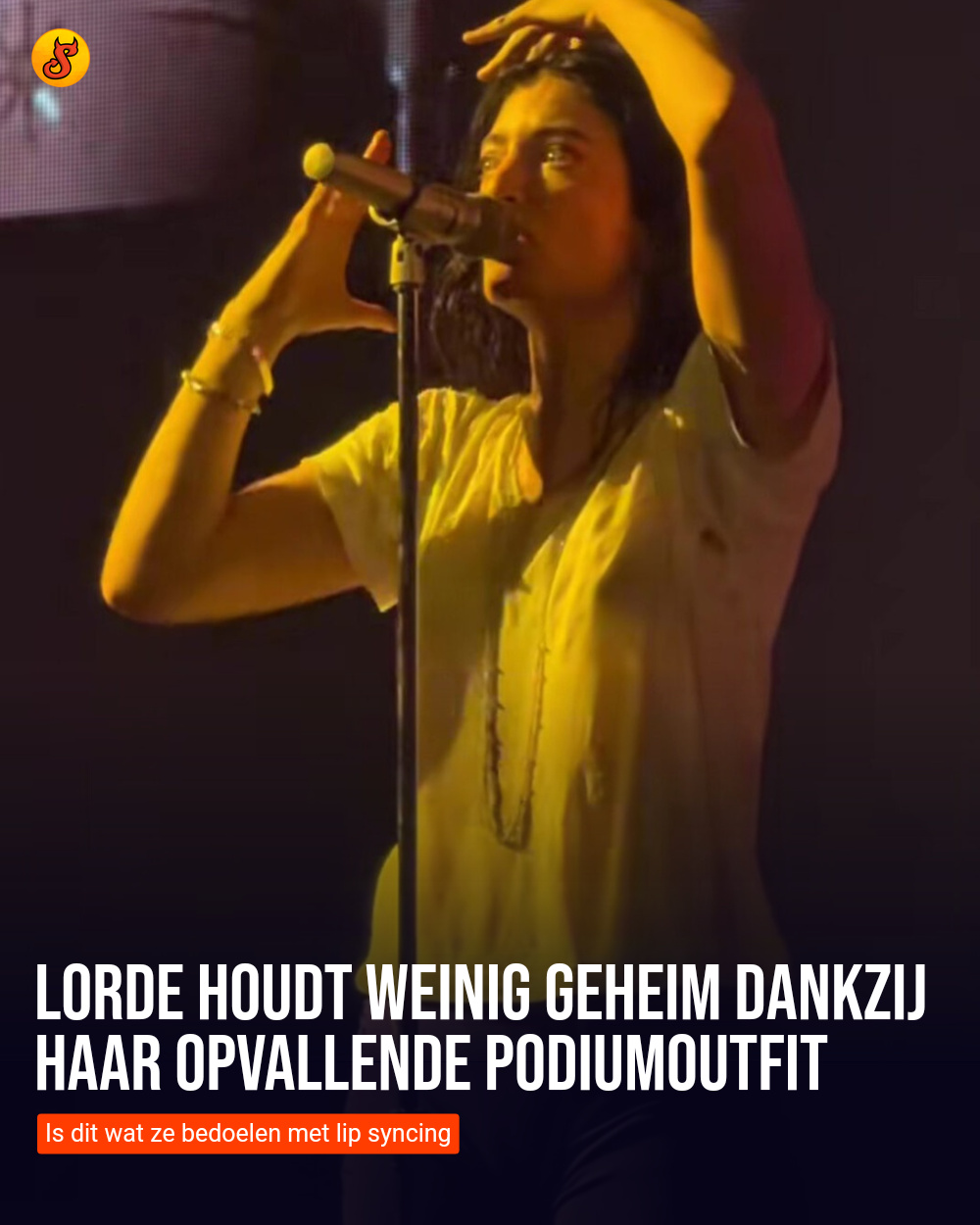Lorde houdt weinig geheim dankzij haar opvallende podiumoutfit