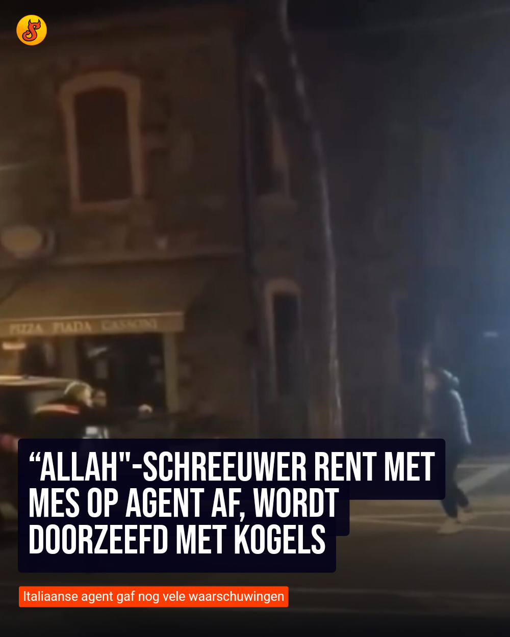 “Allah"-schreeuwer rent met mes op agent af, wordt doorzeefd met kogels