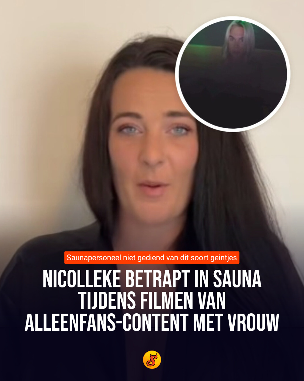 Nicolleke betrapt in sauna tijdens filmen van AlleenFans-content met vrouw