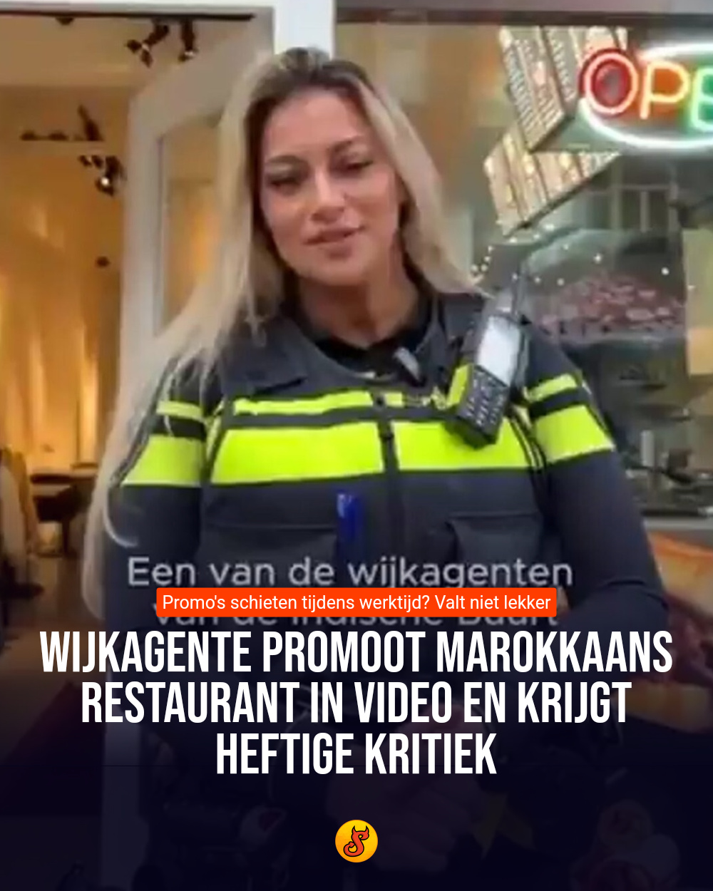 Wijkagente promoot Marokkaans restaurant in video en krijgt heftige kritiek