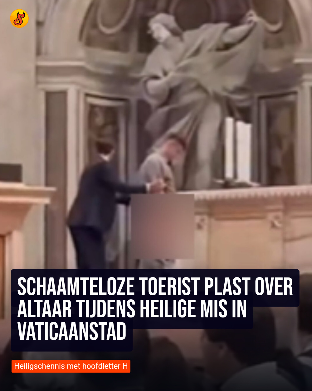 Schaamteloze toerist plast over altaar tijdens heilige mis in Vaticaanstad