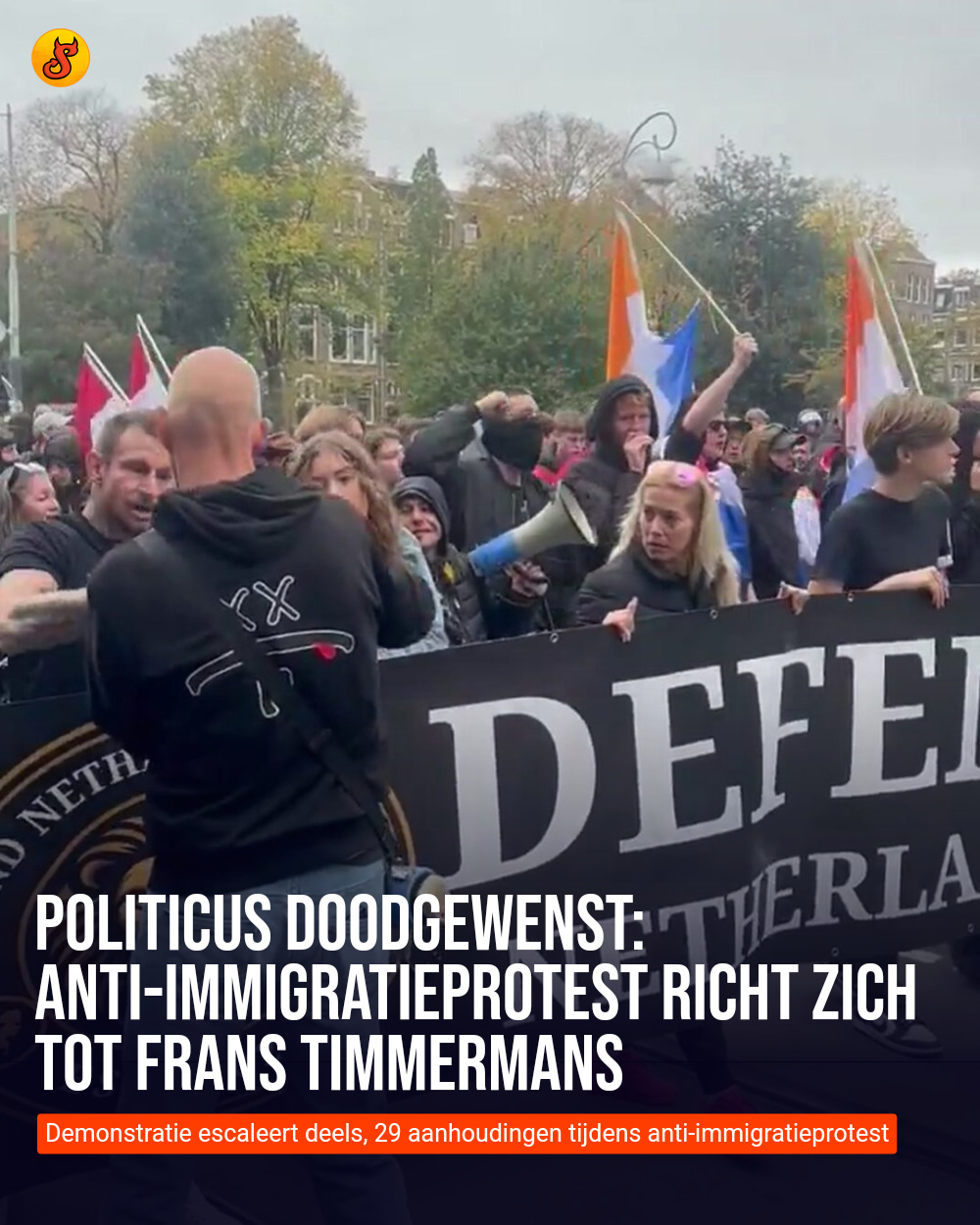 Politicus doodgewenst: Anti-immigratieprotest richt zich tot Frans Timmermans