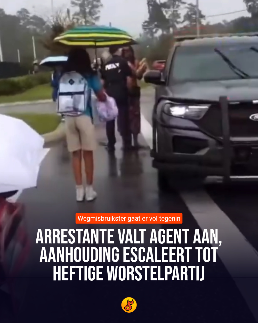 Arrestante valt agent aan, aanhouding escaleert tot heftige worstelpartij
