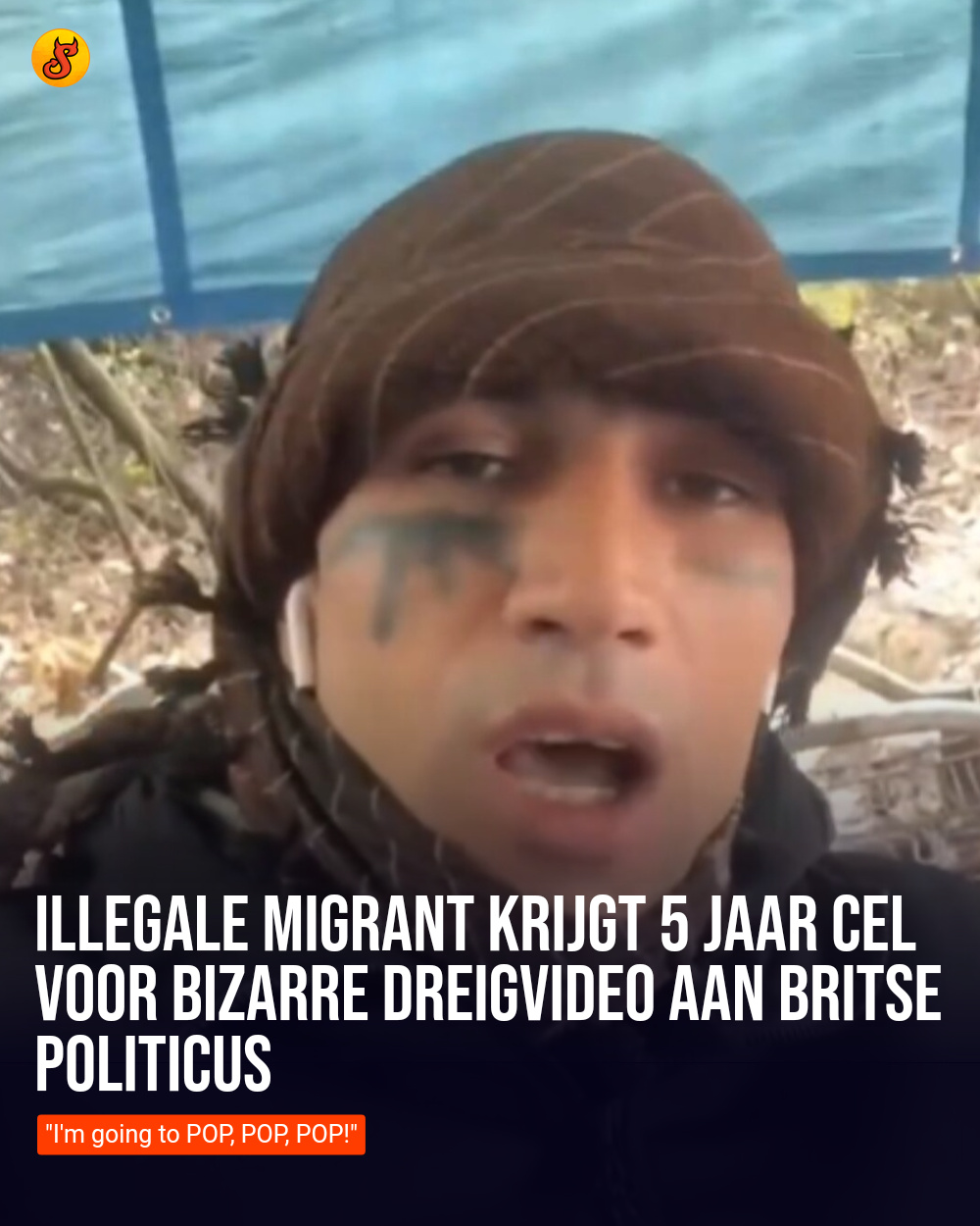 Illegale migrant krijgt 5 jaar cel voor bizarre dreigvideo aan Britse politicus