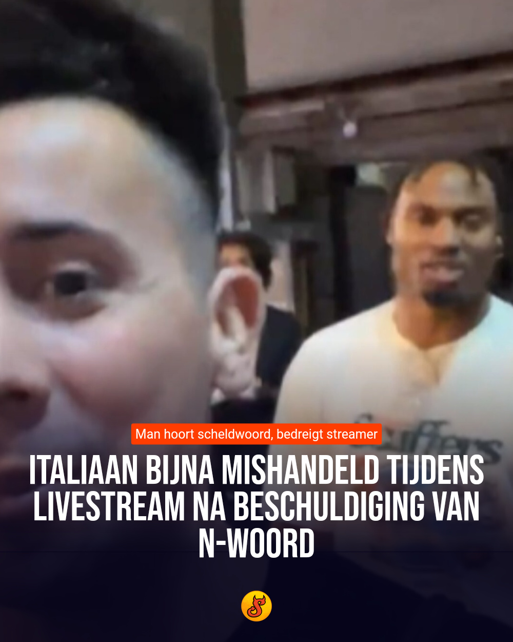 Italiaan bijna mishandeld tijdens livestream na beschuldiging van n-woord