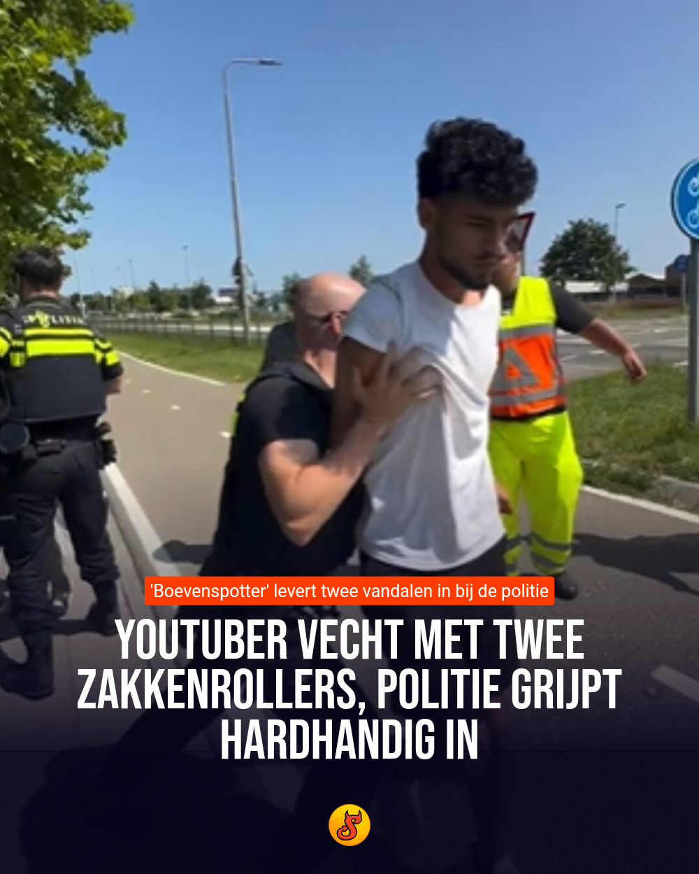 YouTuber vecht met twee zakkenrollers, politie grijpt hardhandig in