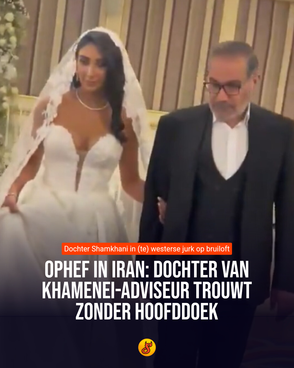Ophef in Iran: Dochter van Khamenei-adviseur trouwt zonder hoofddoek