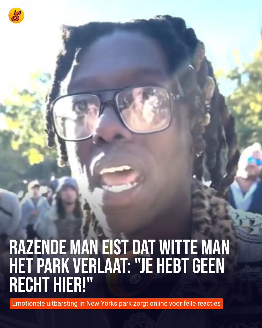 Razende man eist dat witte man het park verlaat: "Je hebt geen recht hier!"