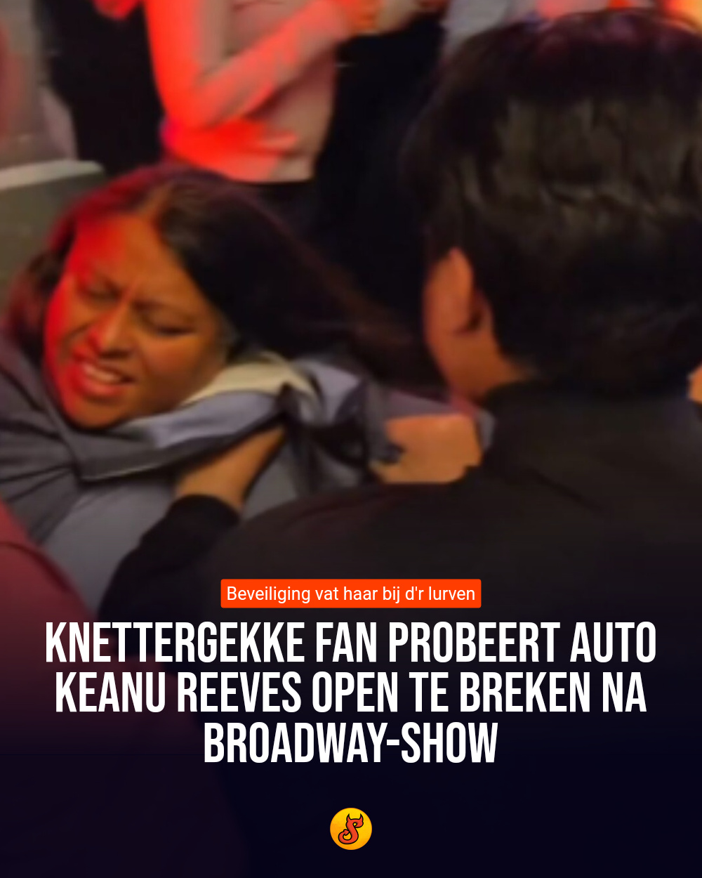 Knettergekke fan probeert auto Keanu Reeves open te breken na Broadway-show