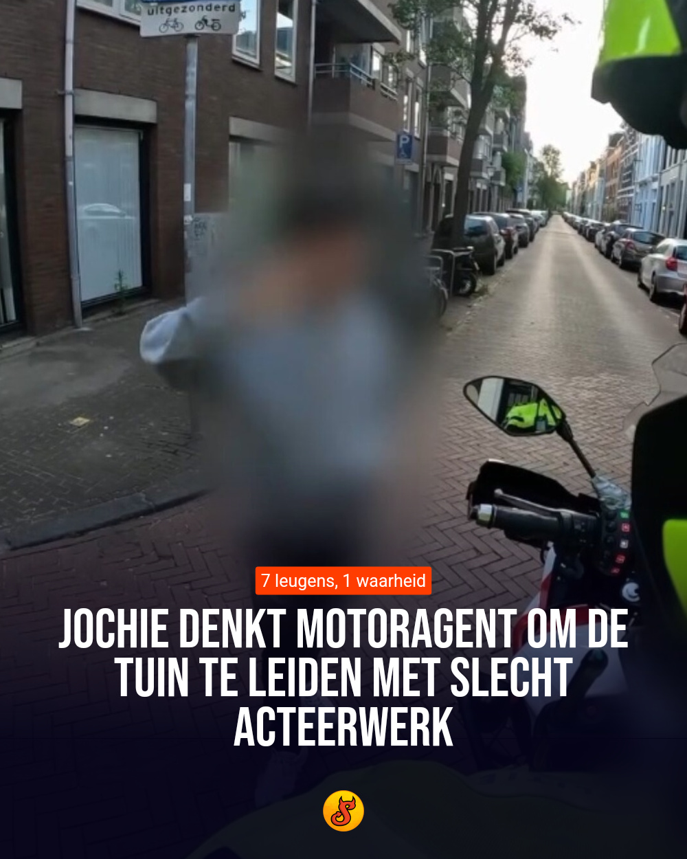 Jochie denkt motoragent om de tuin te leiden met slecht acteerwerk