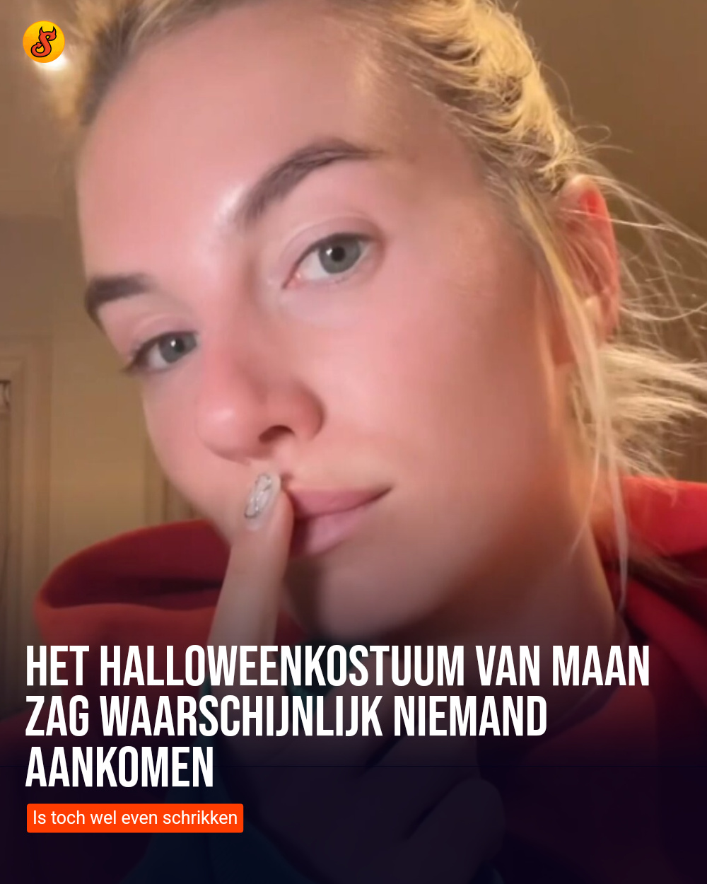 Het Halloweenkostuum van Maan zag waarschijnlijk niemand aankomen