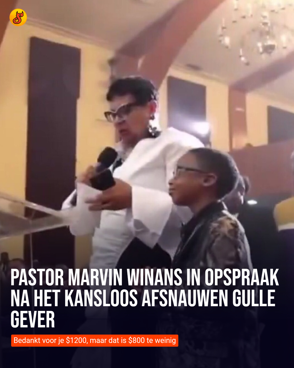 Pastor Marvin Winans in opspraak na het kansloos afsnauwen gulle gever