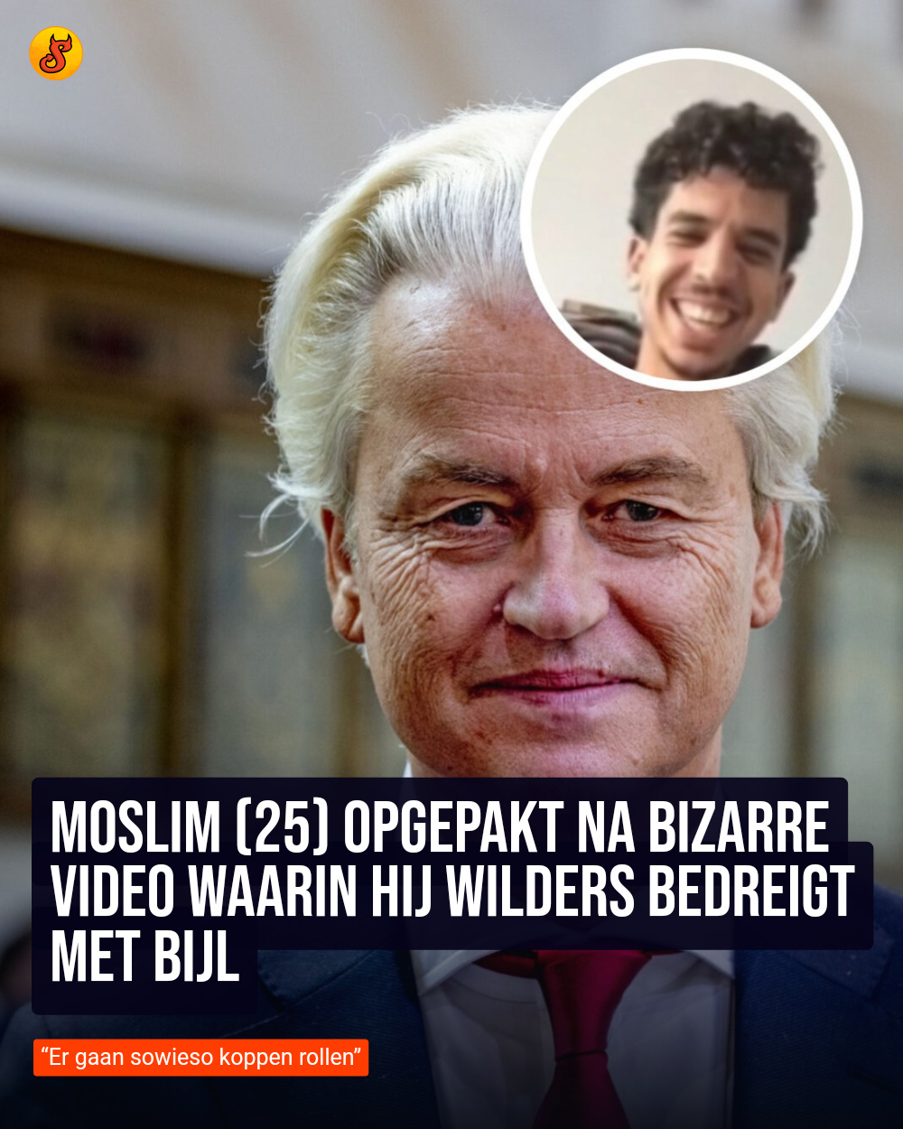 Moslim (25) opgepakt na bizarre video waarin hij Wilders bedreigt met bijl