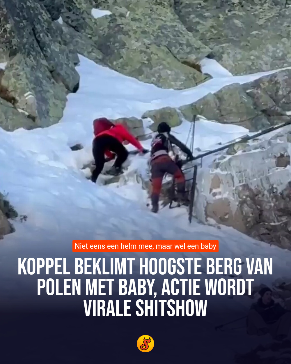 Koppel beklimt hoogste berg van Polen met baby, actie wordt virale shitshow