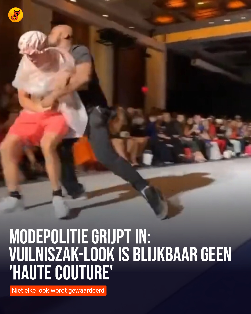 Modepolitie grijpt in: Vuilniszak-look is blijkbaar geen 'haute couture'