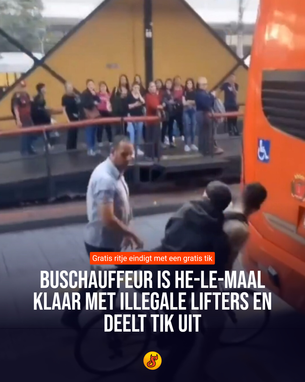 Buschauffeur is HE-LE-MAAL klaar met illegale lifters en deelt tik uit