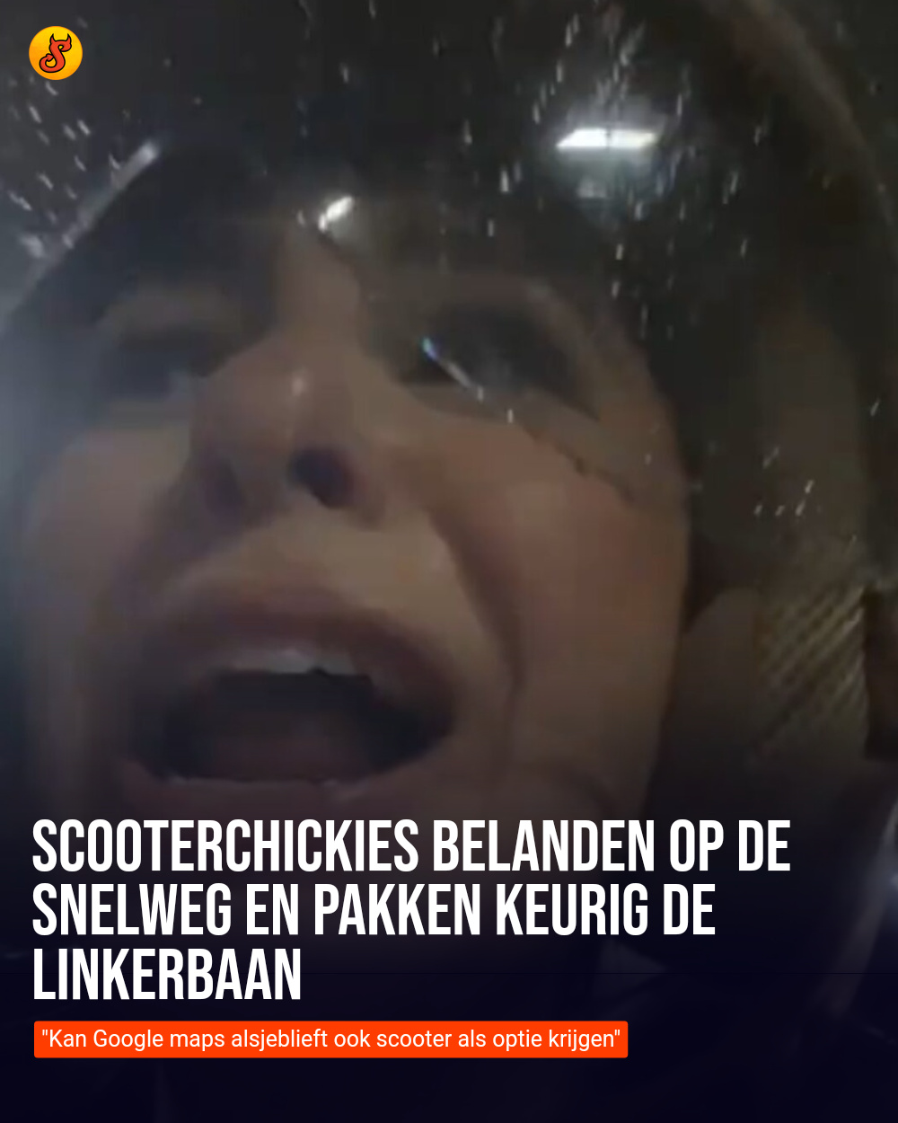 Scooterchickies belanden op de snelweg en pakken keurig de linkerbaan