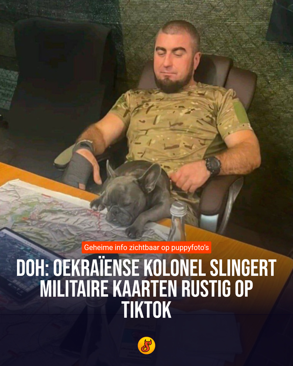 DOH: Oekraïense kolonel slingert militaire kaarten rustig op TikTok