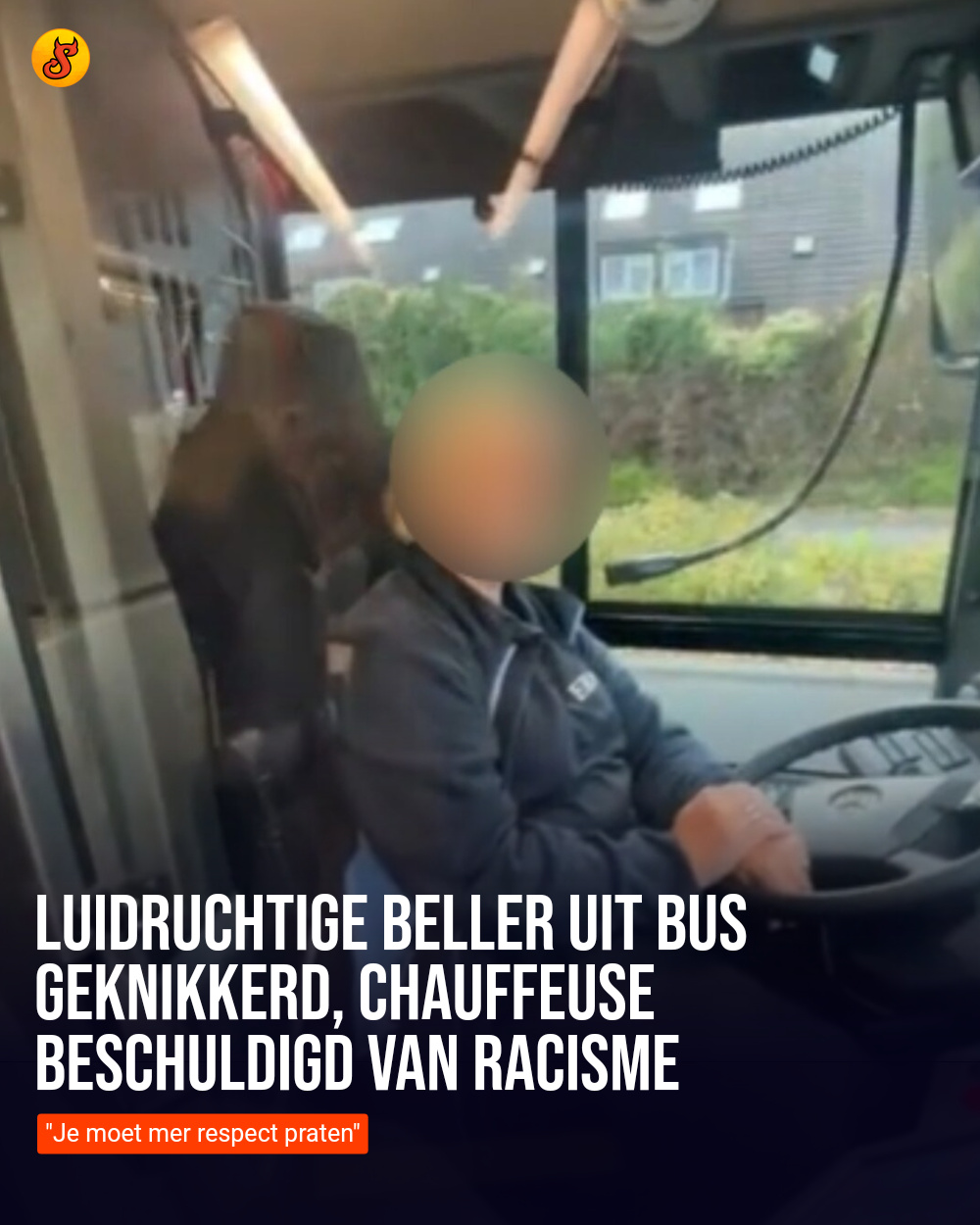 Luidruchtige beller uit bus geknikkerd, chauffeuse beschuldigd van racisme