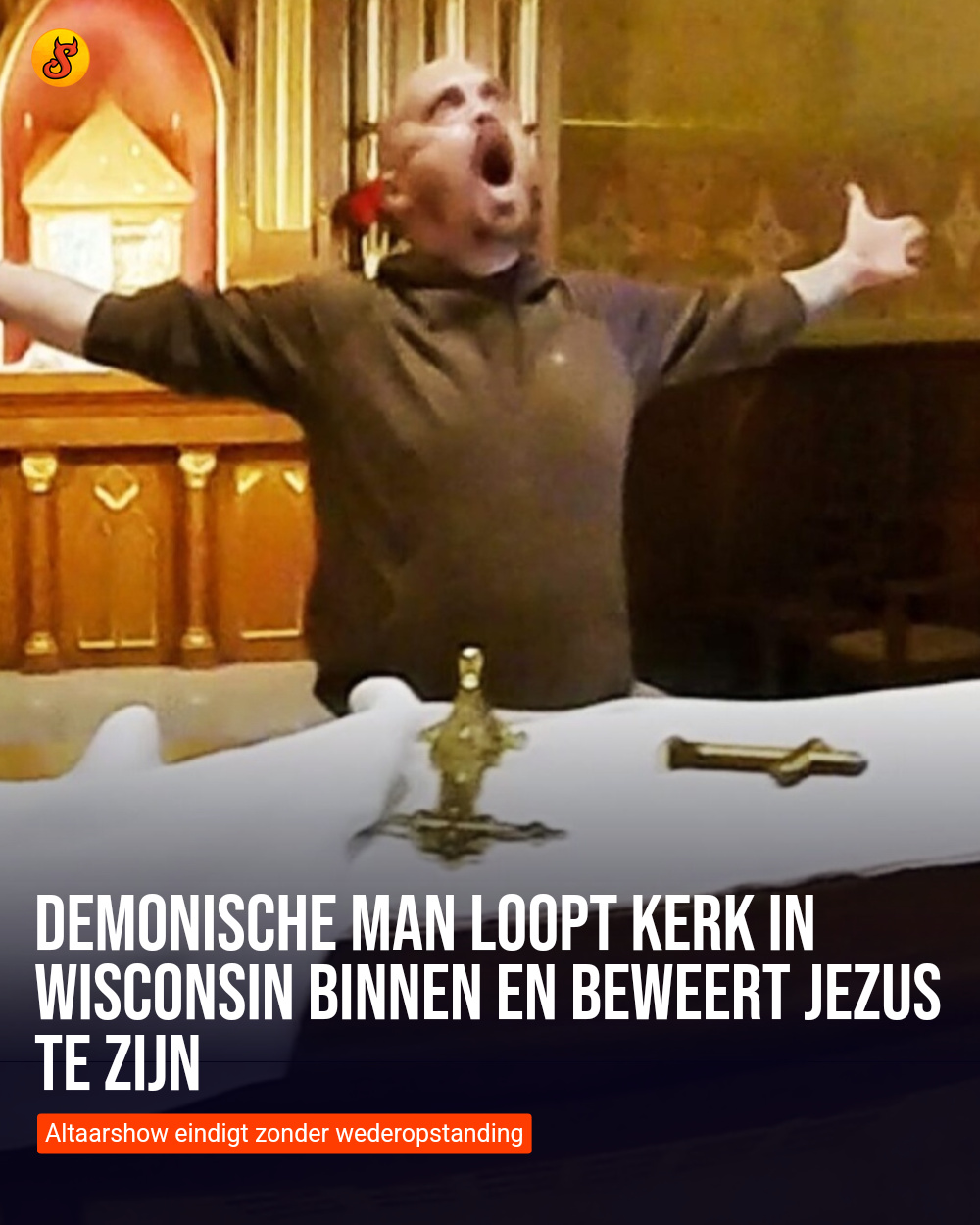 Demonische man loopt kerk in Wisconsin binnen en beweert Jezus te zijn