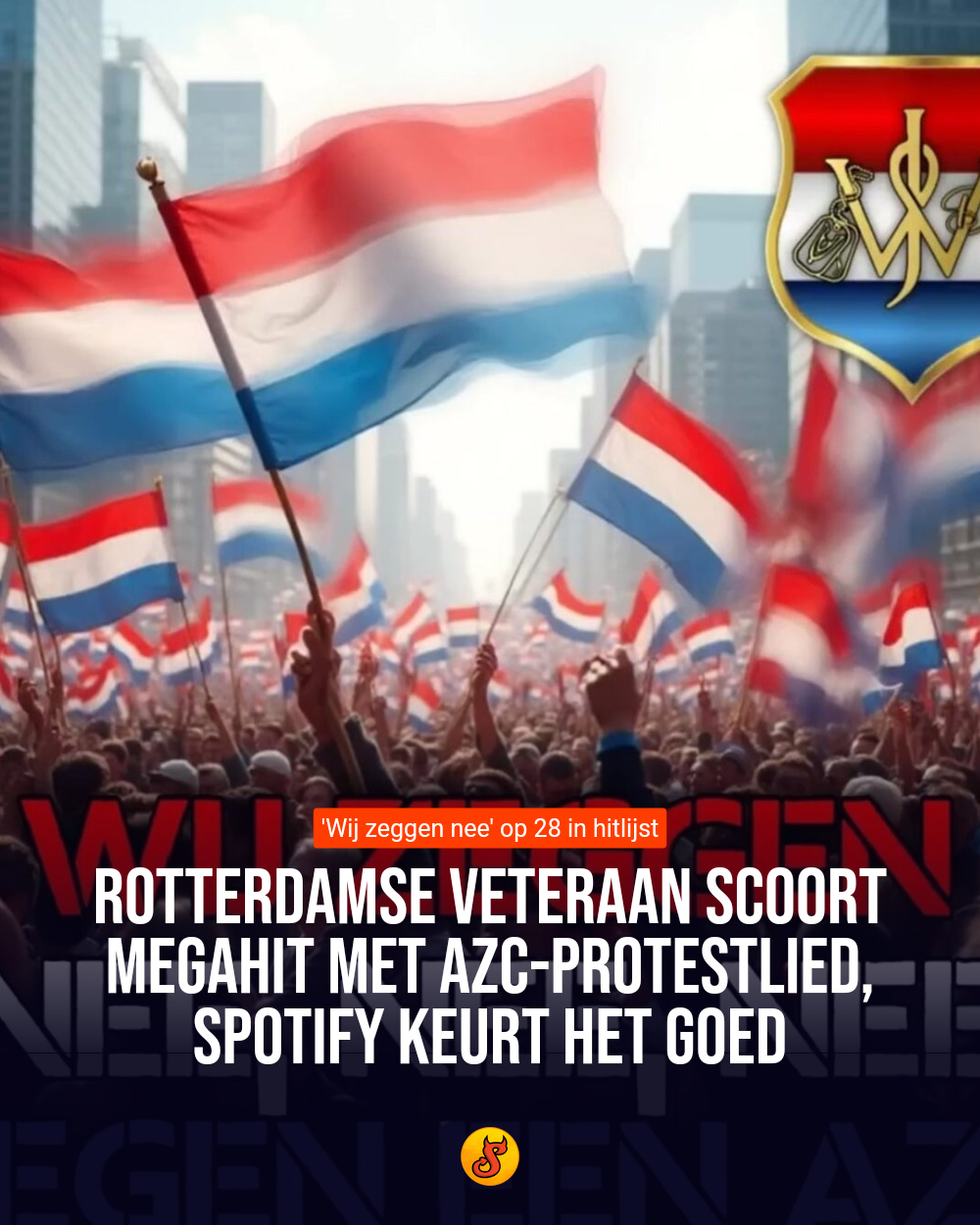 Rotterdamse veteraan scoort megahit met azc-protestlied, Spotify keurt het goed