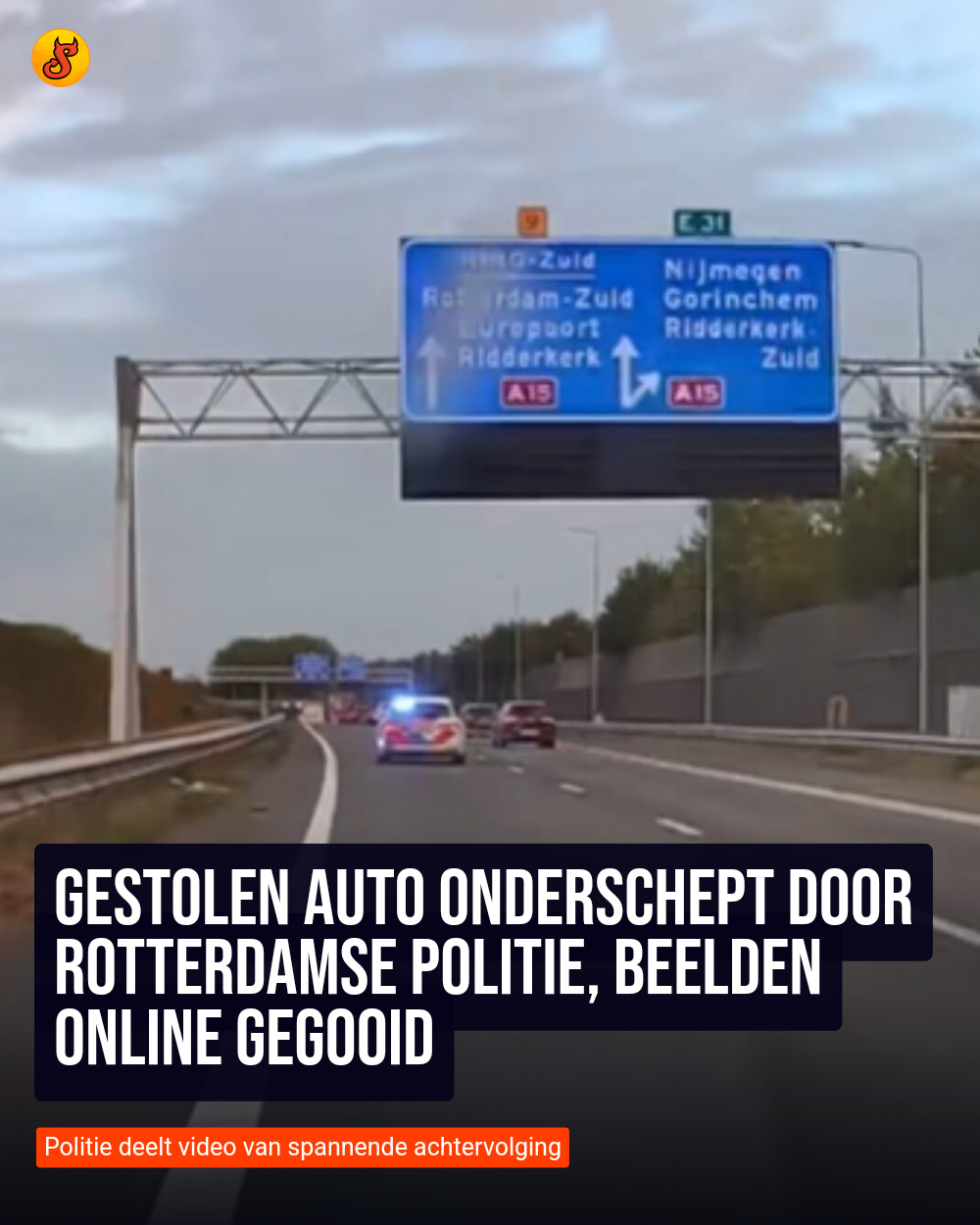 Gestolen auto onderschept door Rotterdamse politie, beelden online gegooid