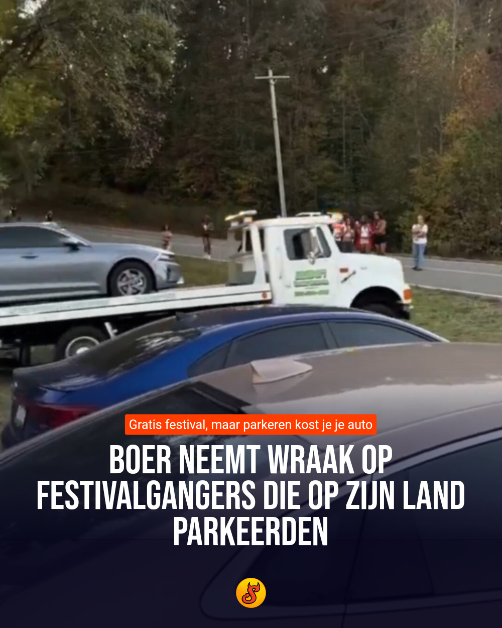 Boer neemt wraak op festivalgangers die op zijn land parkeerden