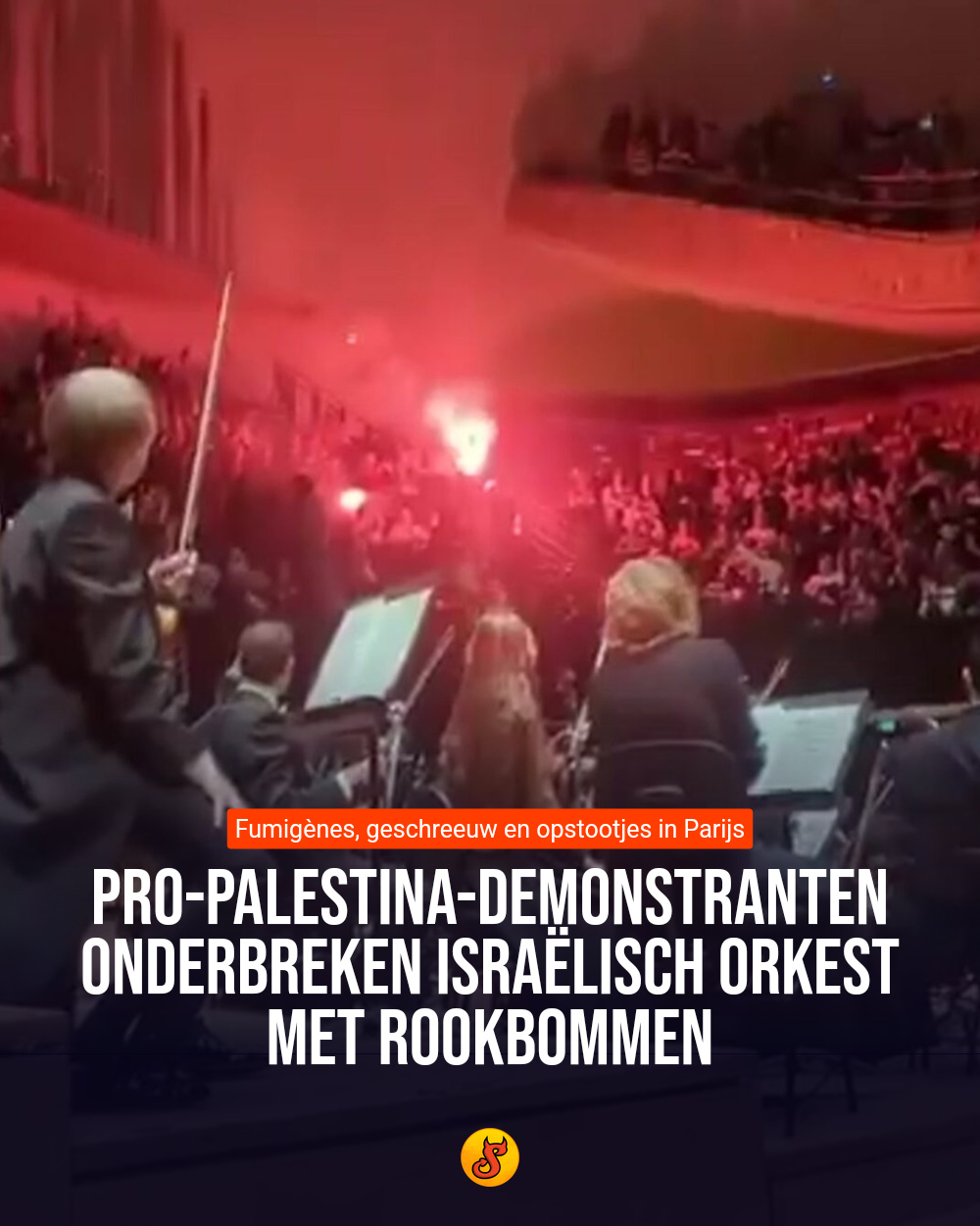 Pro-Palestina-demonstranten onderbreken Israëlisch orkest met rookbommen