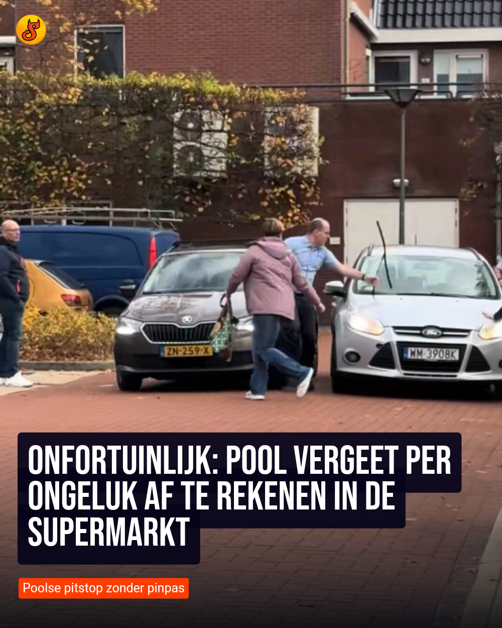 Onfortuinlijk: Pool vergeet per ongeluk af te rekenen in de supermarkt