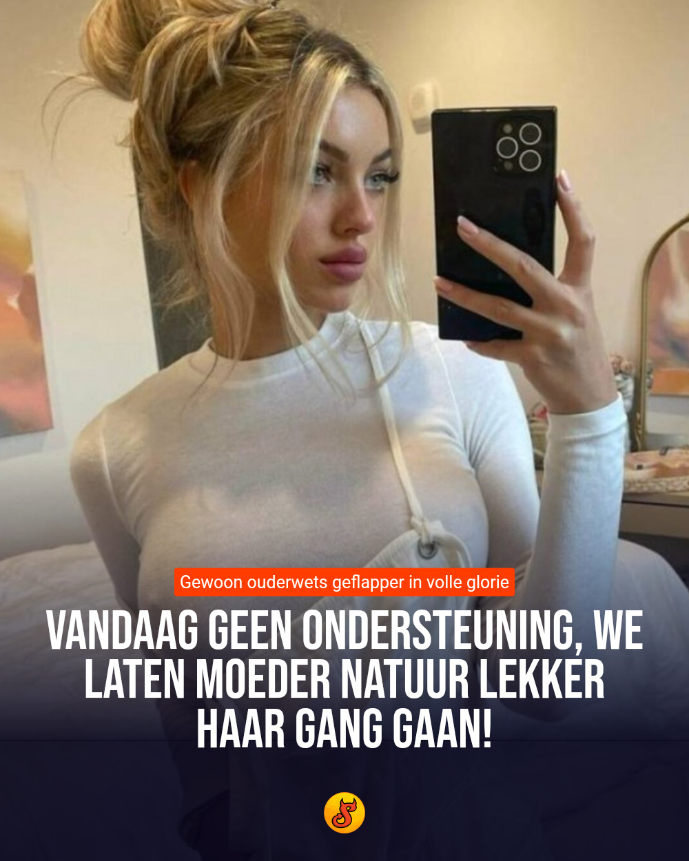 Vandaag geen ondersteuning, we laten moeder natuur lekker haar gang gaan!