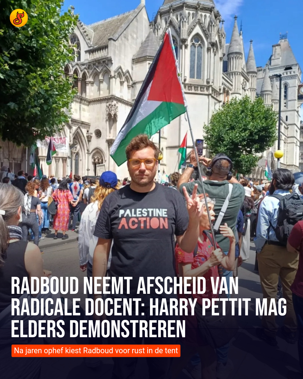 Radboud neemt afscheid van radicale docent: Harry Pettit mag elders demonstreren