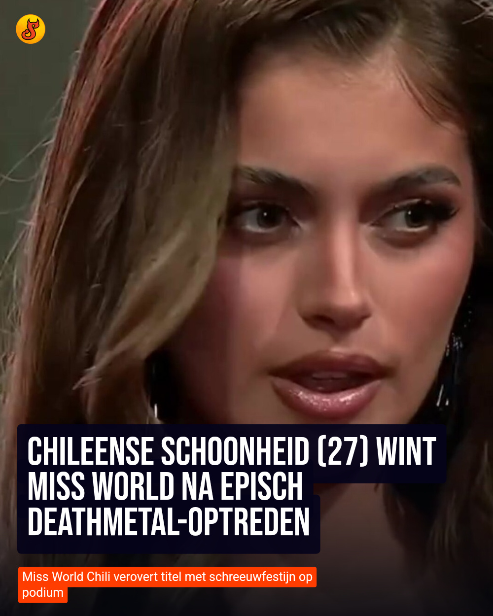 Chileense schoonheid (27) wint Miss World na episch deathmetal-optreden