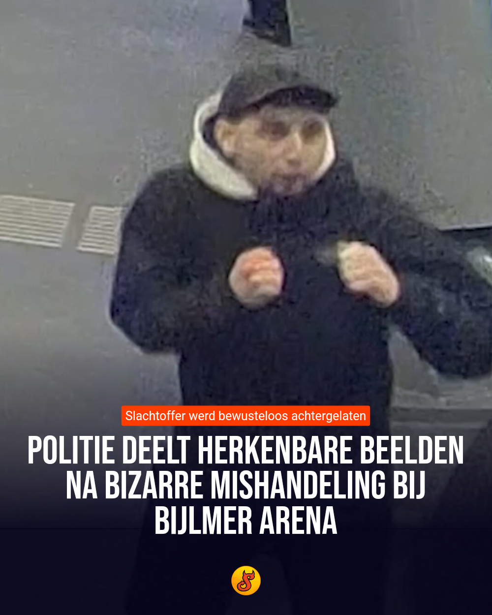 Politie deelt herkenbare beelden na bizarre mishandeling bij Bijlmer ArenA