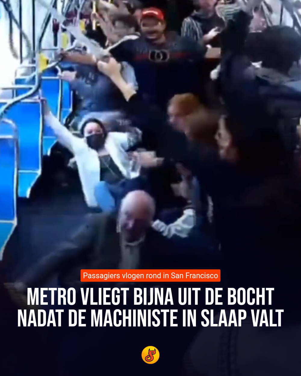 Metro vliegt bijna uit de bocht nadat de machiniste in slaap valt