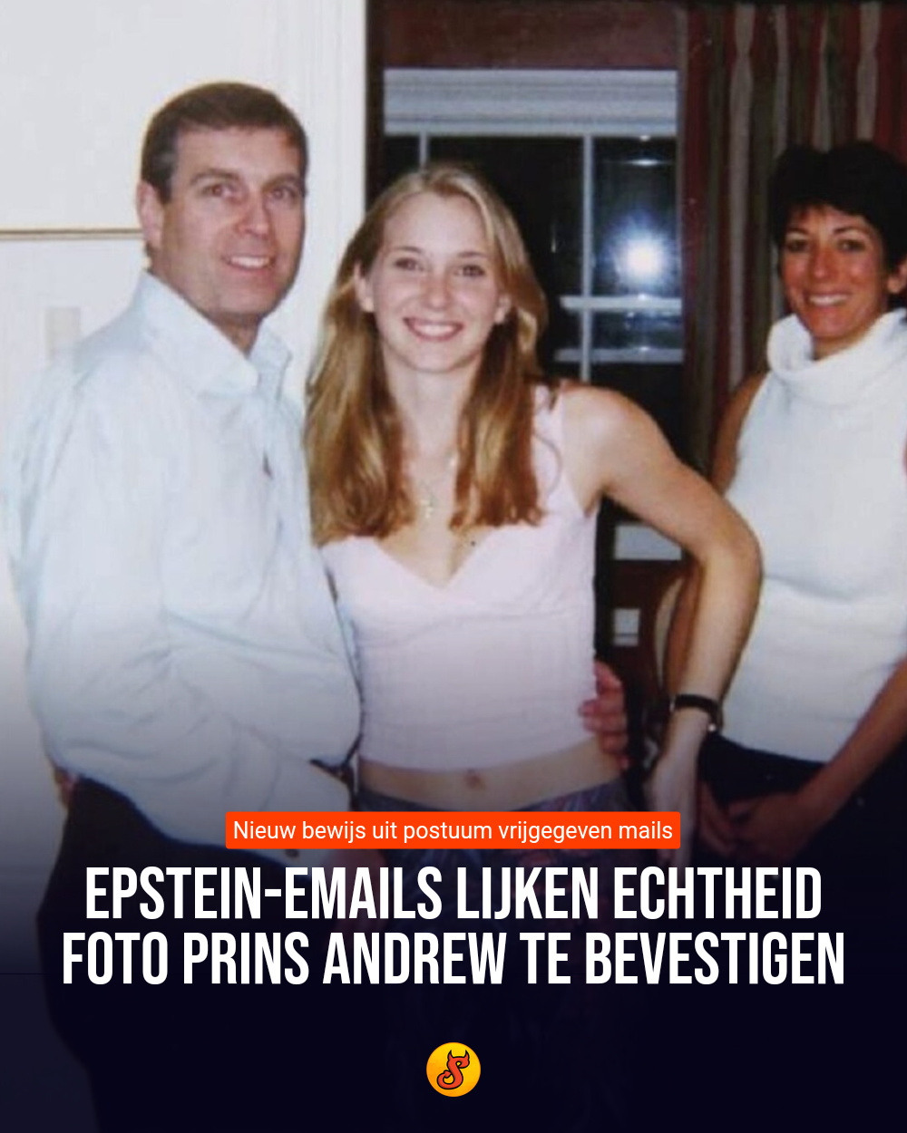 Epstein-emails lijken echtheid foto prins Andrew te bevestigen