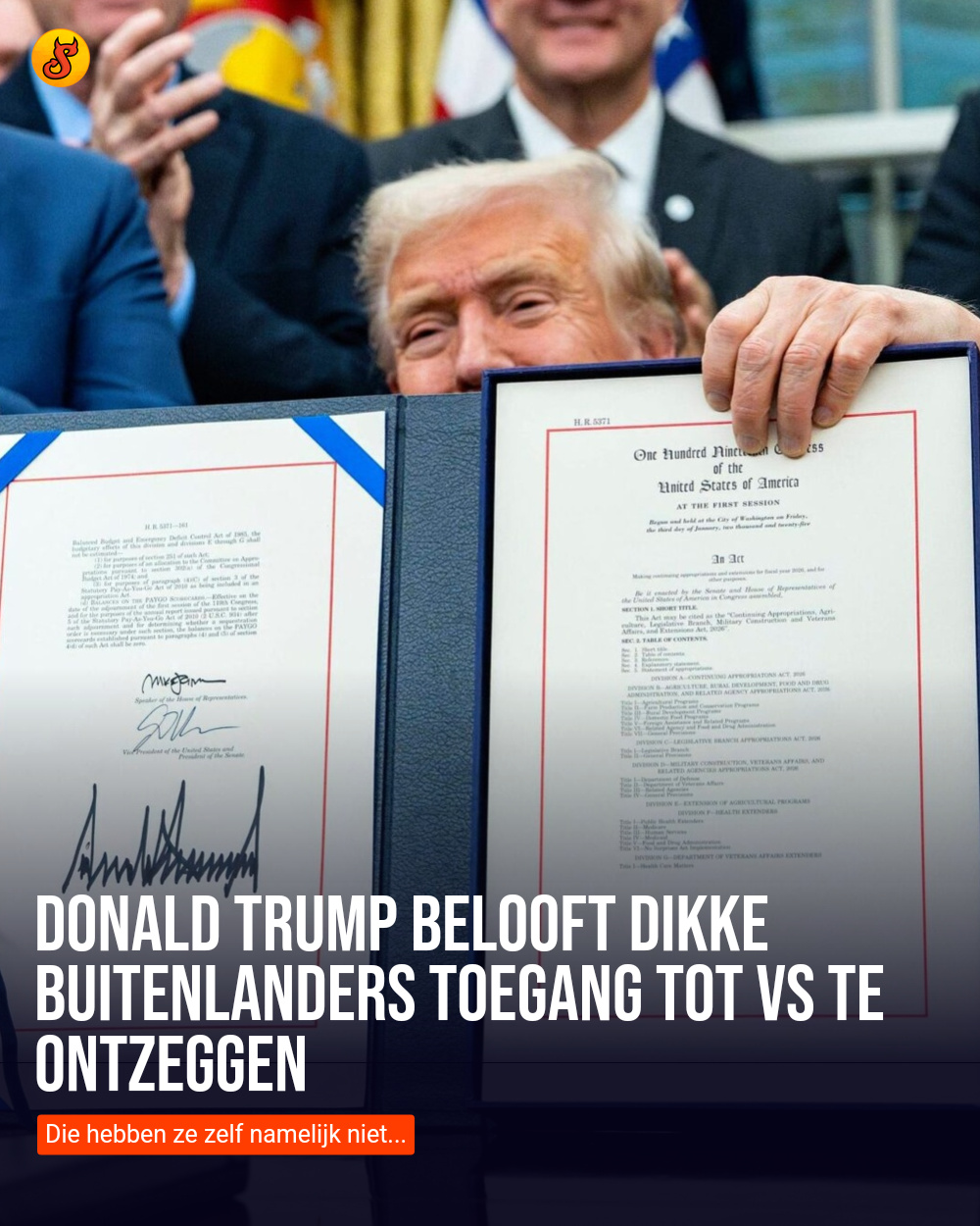 Donald Trump belooft dikke buitenlanders toegang tot VS te ontzeggen