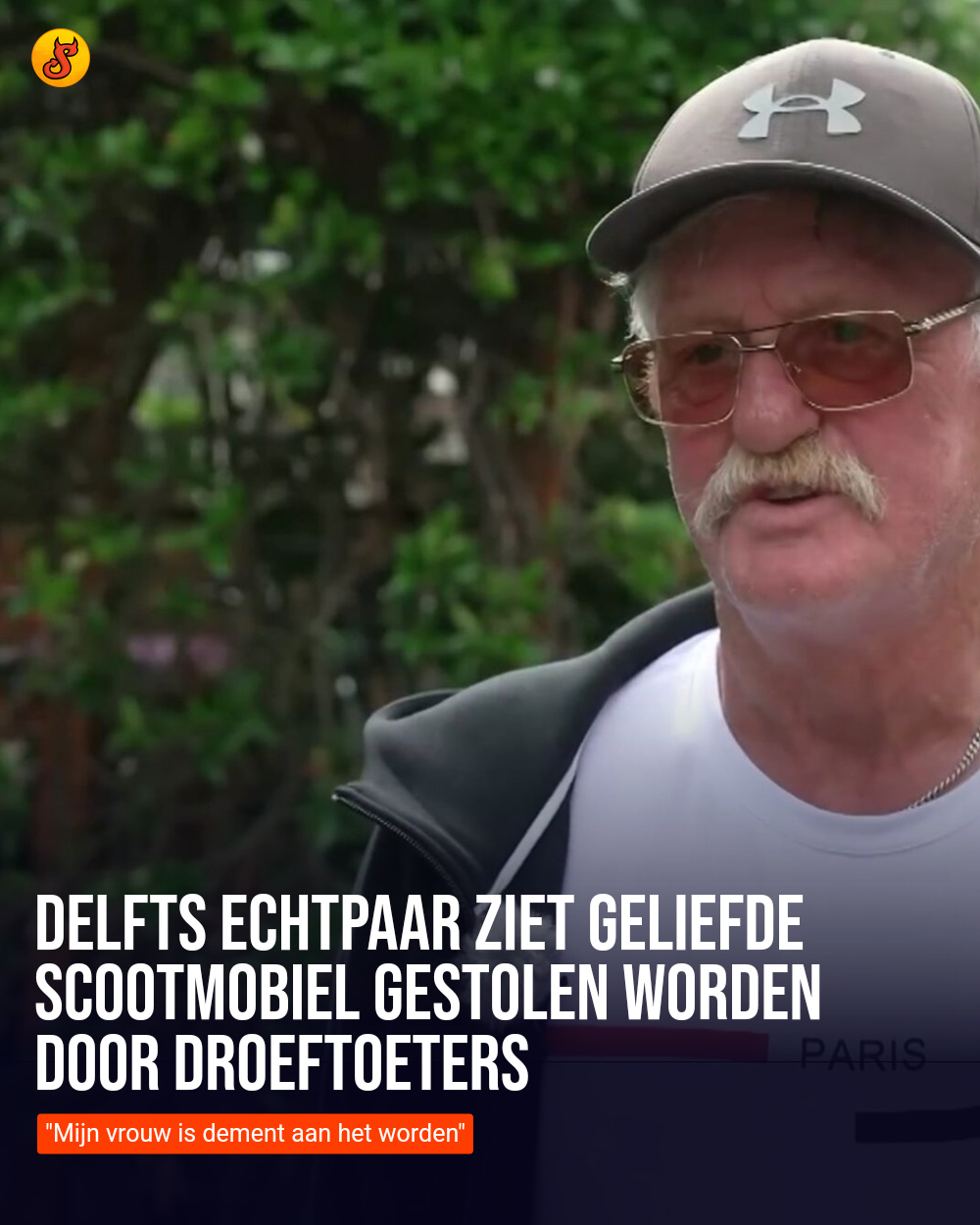 Delfts echtpaar ziet geliefde scootmobiel gestolen worden door droeftoeters