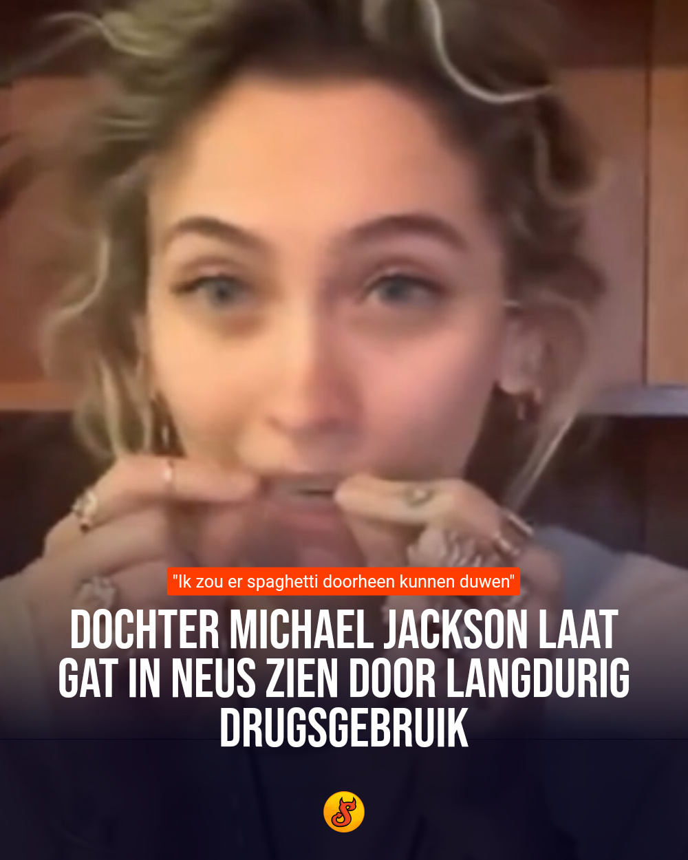 Dochter Michael Jackson laat gat in neus zien door langdurig drugsgebruik