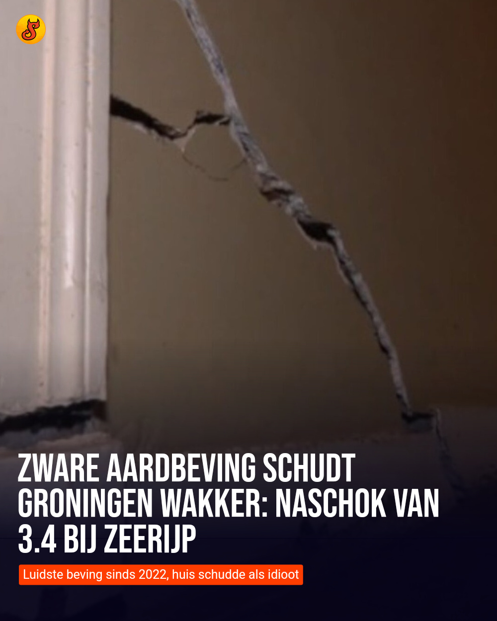 Zware aardbeving schudt Groningen wakker: naschok van 3.4 bij Zeerijp