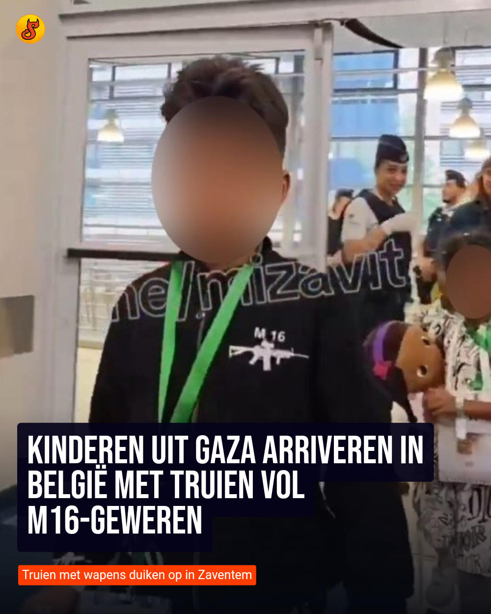 Kinderen uit Gaza arriveren in België met truien vol M16-geweren