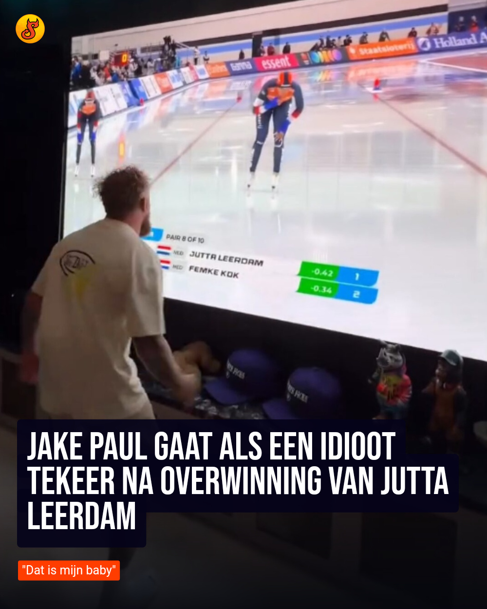 Jake Paul gaat als een idioot tekeer na overwinning van Jutta Leerdam