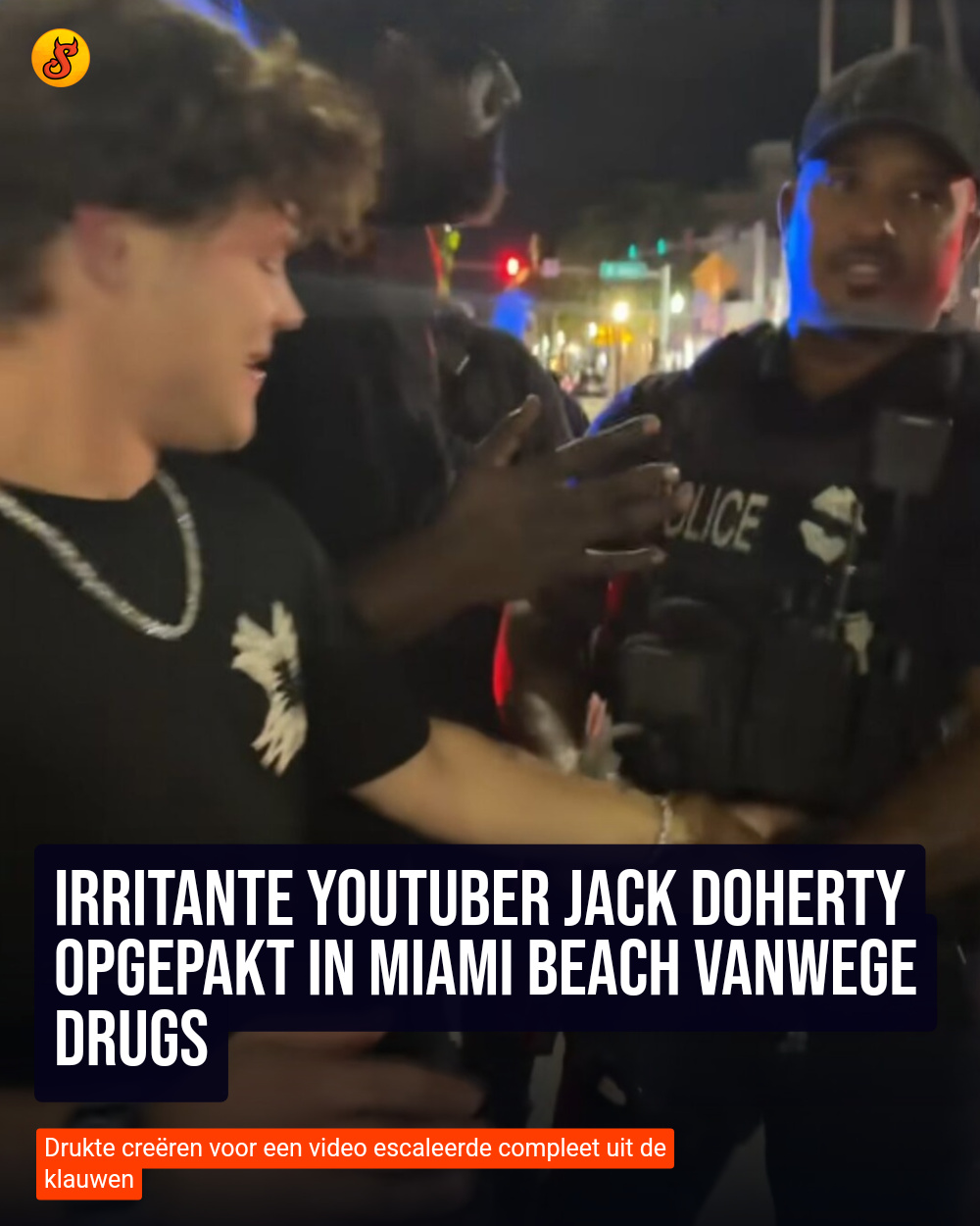 Irritante YouTuber Jack Doherty opgepakt in Miami Beach vanwege drugs