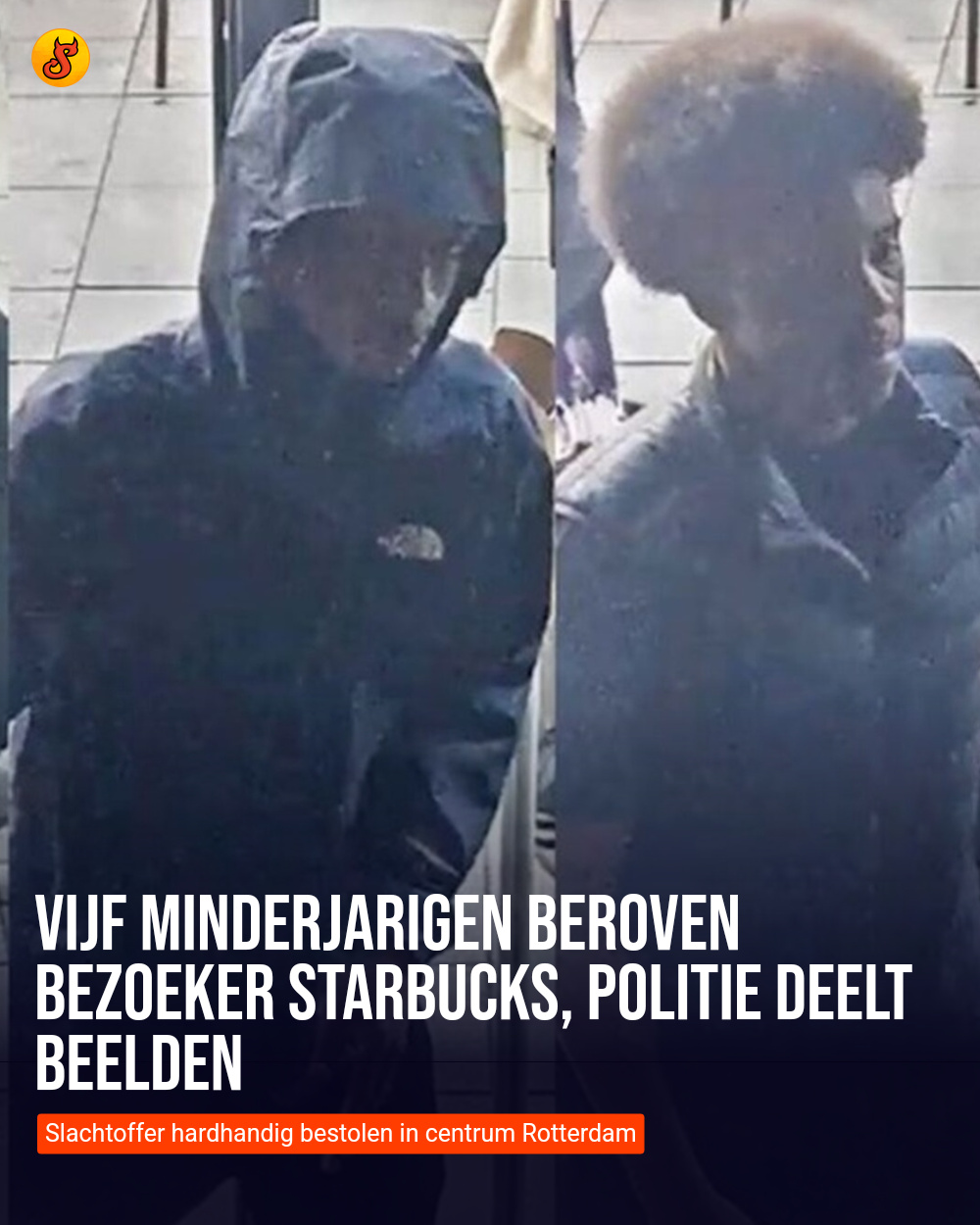 Vijf minderjarigen beroven bezoeker Starbucks, politie deelt beelden