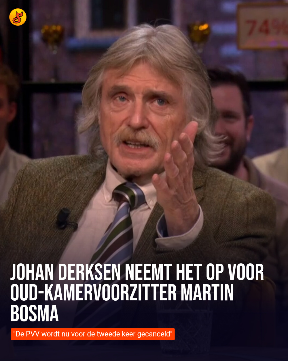 Johan Derksen neemt het op voor oud-Kamervoorzitter Martin Bosma