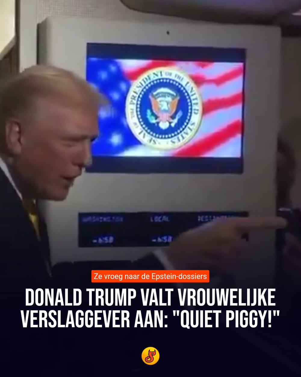 Donald Trump valt vrouwelijke verslaggever aan: "Quiet piggy!"
