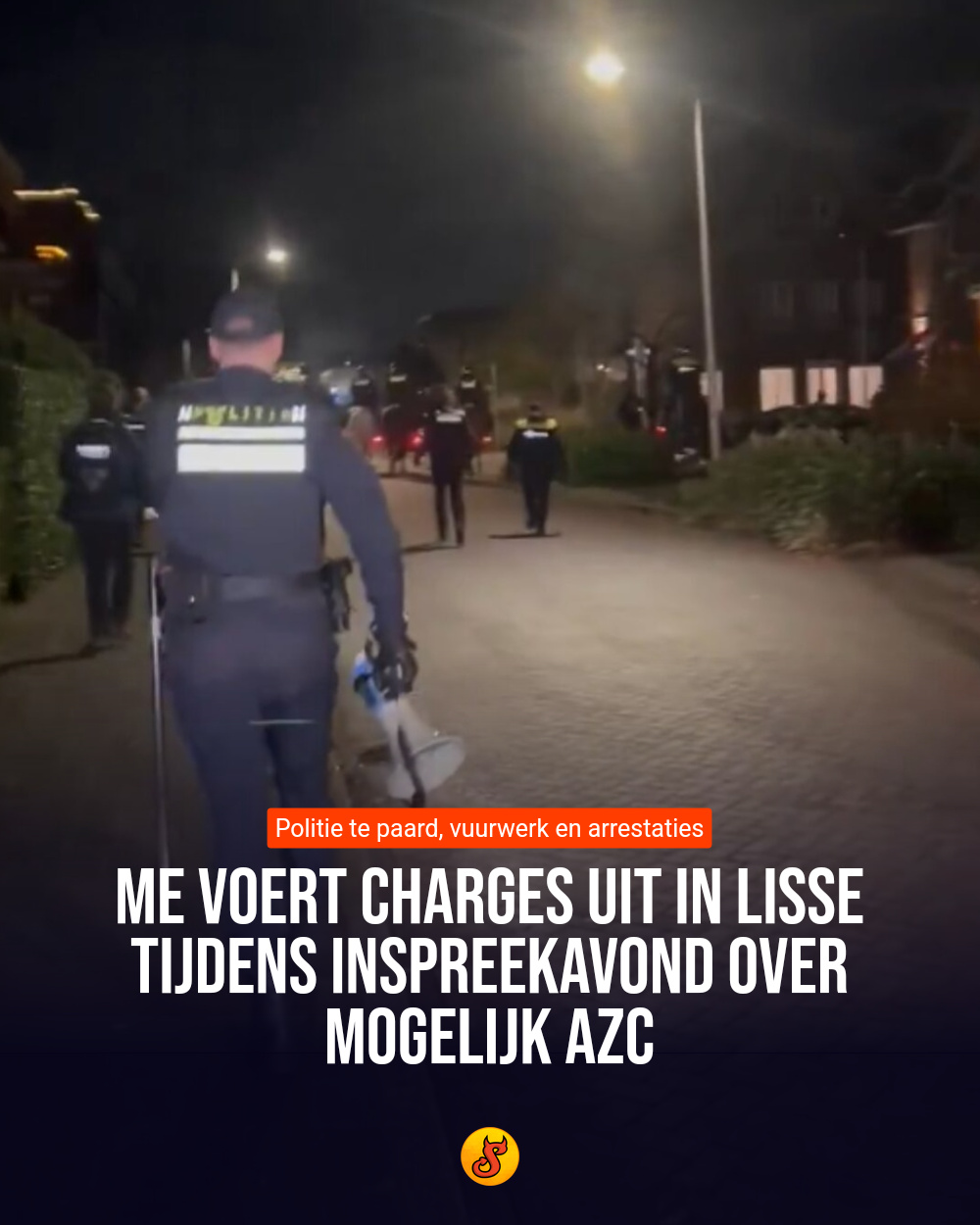 ME voert charges uit in Lisse tijdens inspreekavond over mogelijk azc