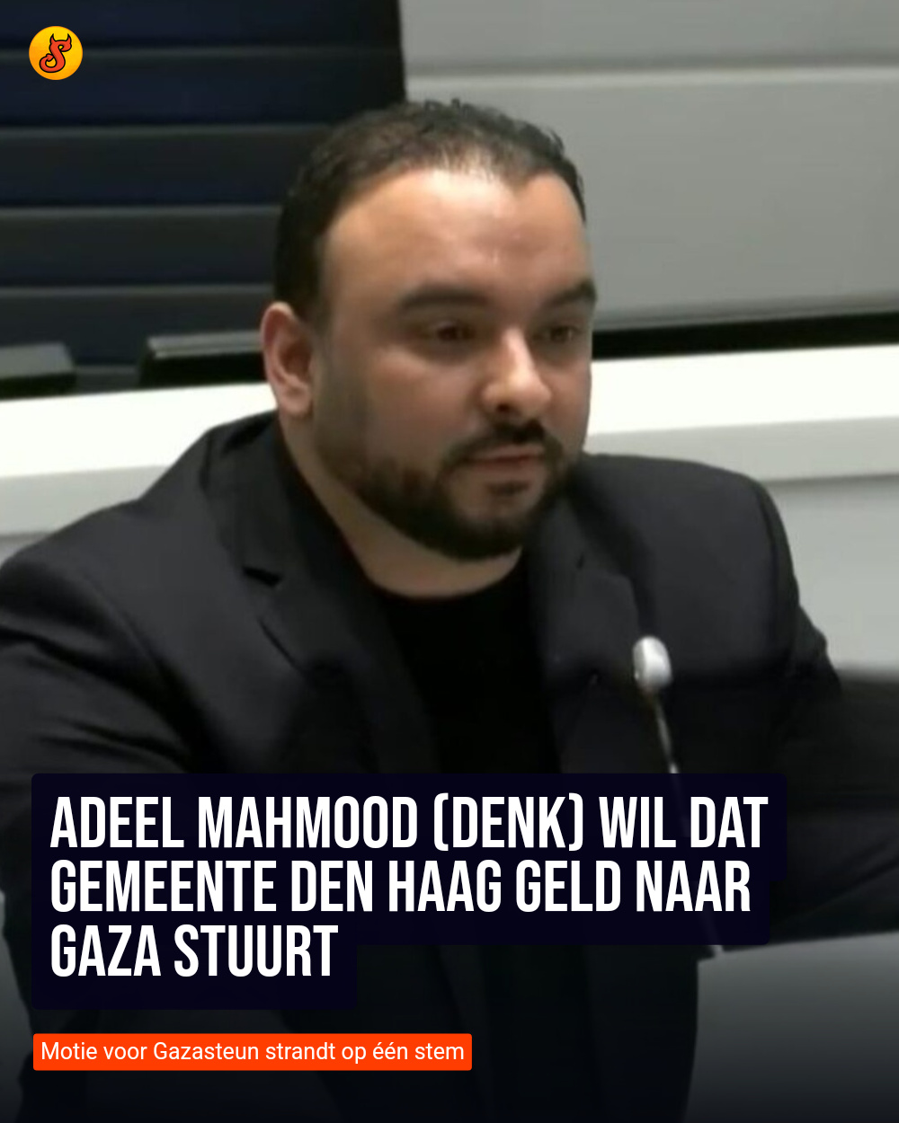 Adeel Mahmood (DENK) wil dat gemeente Den Haag geld naar Gaza stuurt