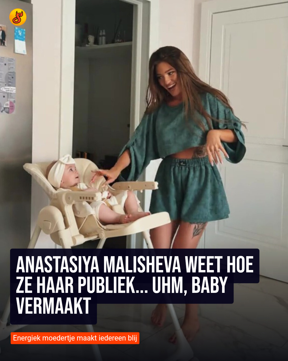 Anastasiya Malisheva weet hoe ze haar publiek... Uhm, baby vermaakt
